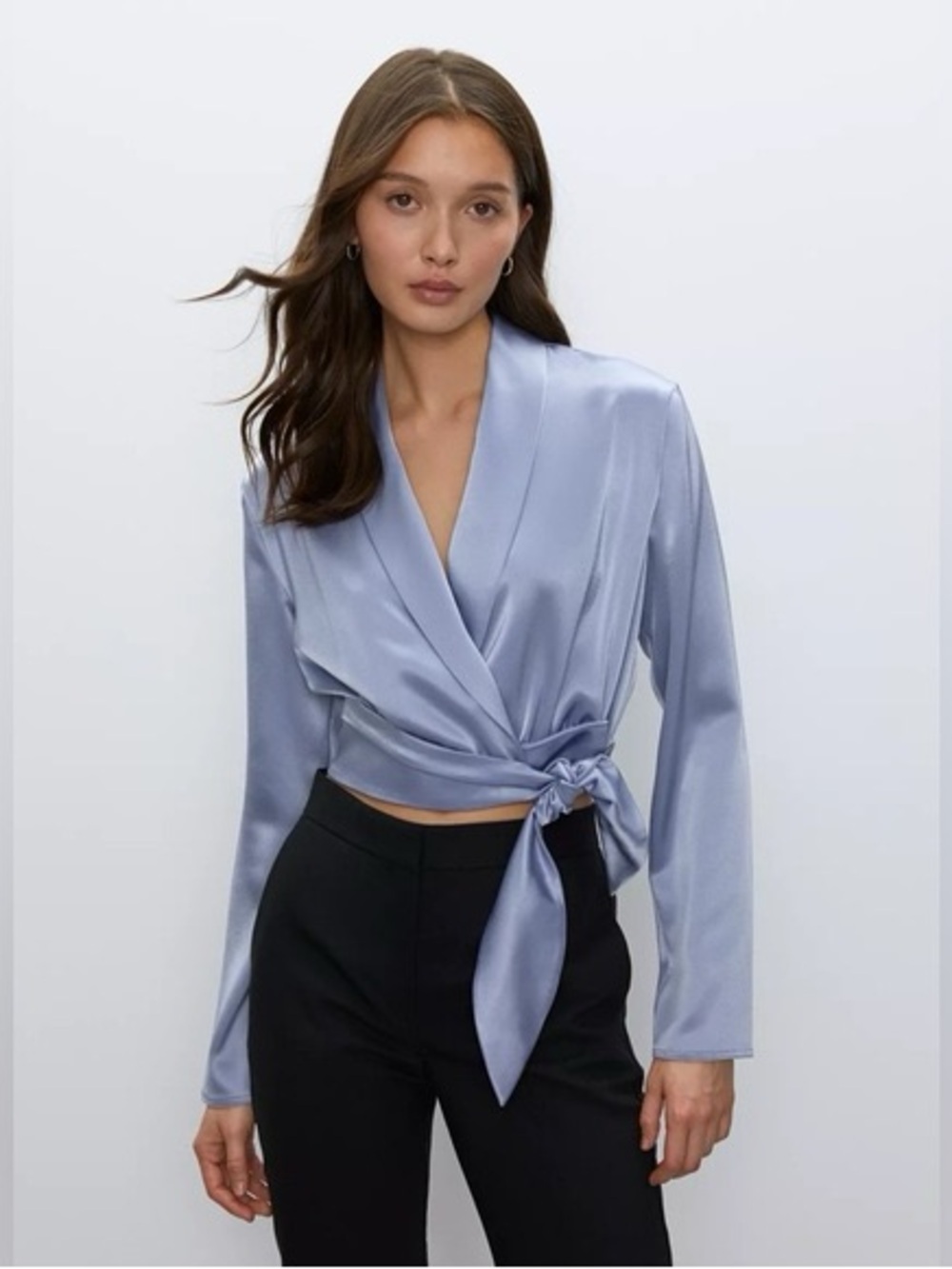 Babaton Davis Wrap Tie Blouse